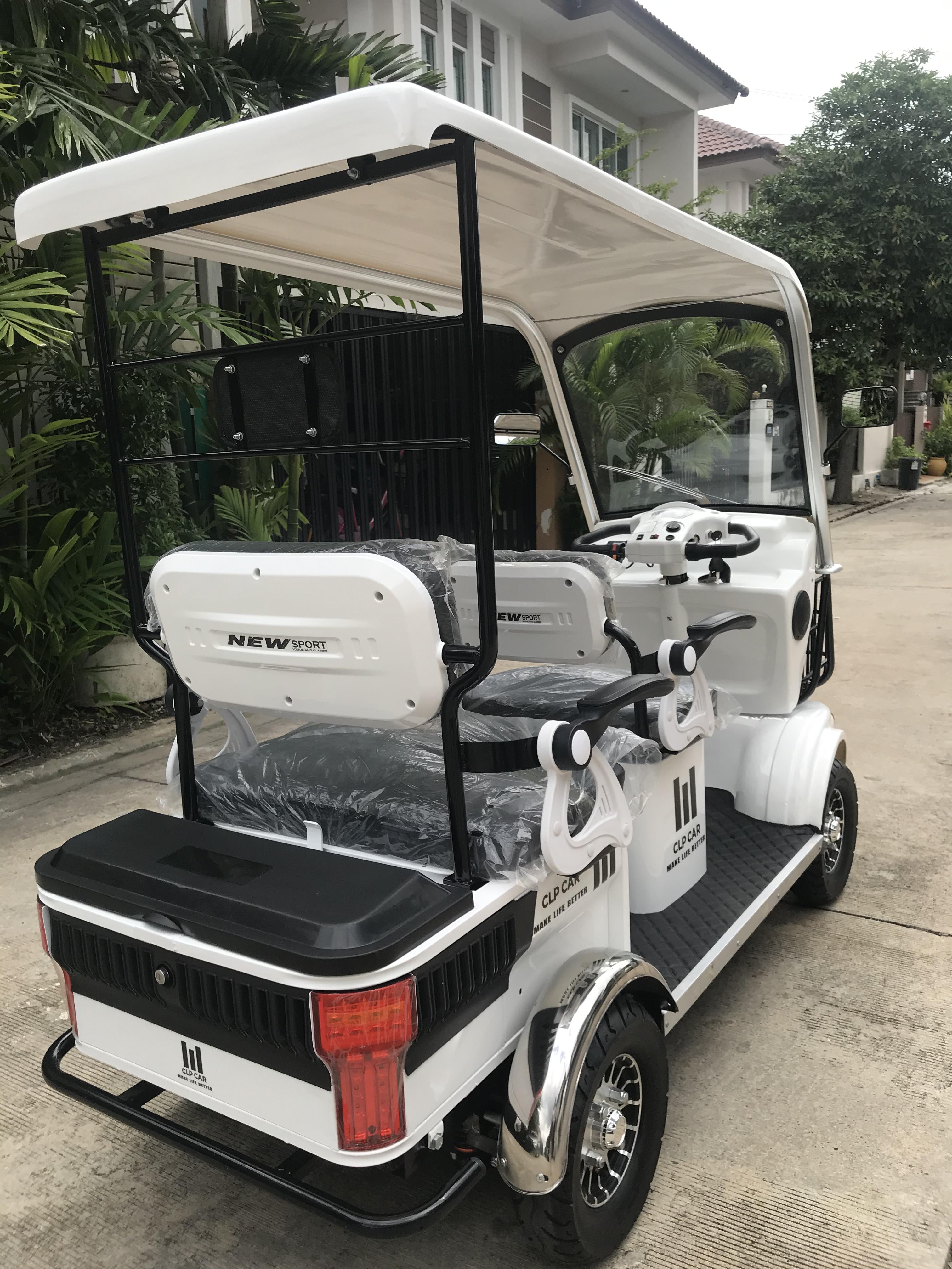 รถไฟฟ้า 4 ล้อ 3 ที่นั่ง รุ่น M-01 ยี่ห้อ CLP CAR สีขาว ขับแฮนด์บิด