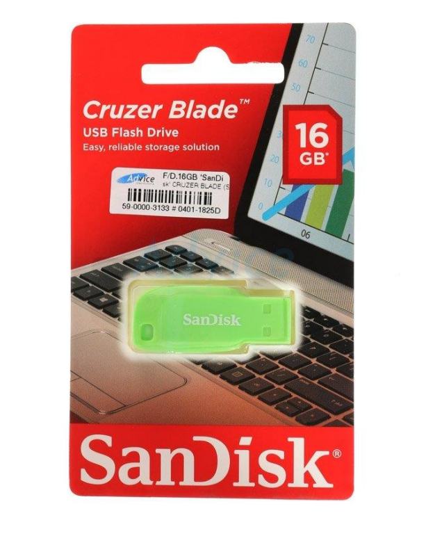 16GB SanDisk (SDCZ50) CRUZER BLADE Green