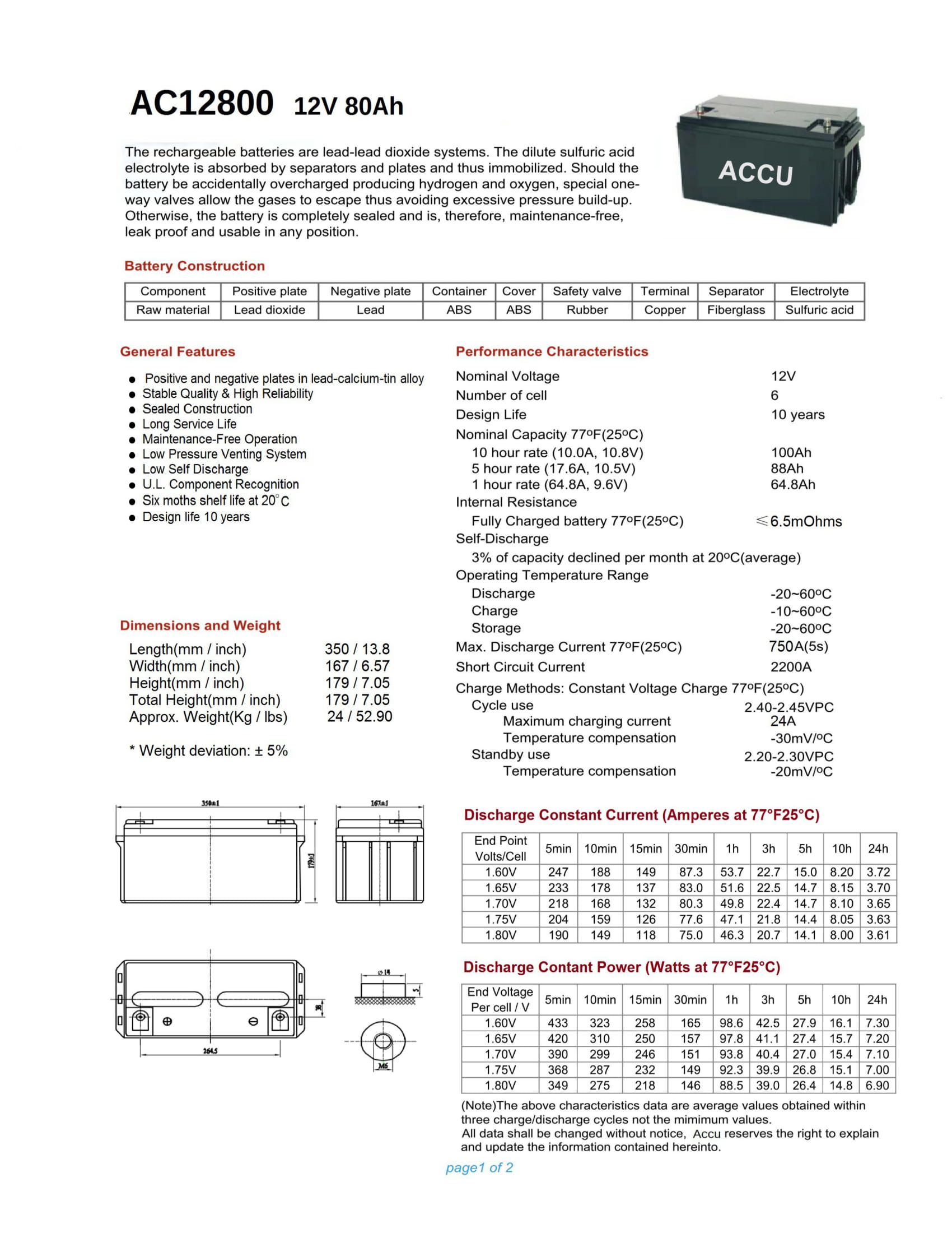 12V 80AH ACCU
