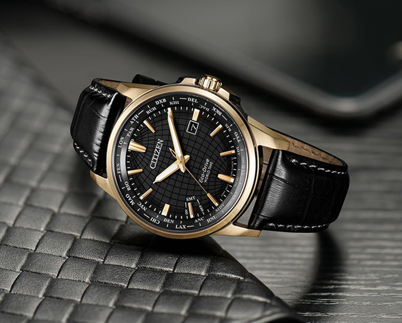 Citizen BX1008-12E นาฬิกาผู้ชาย Eco-Drive Perpetual Calendar World Cities Time Men's Watch