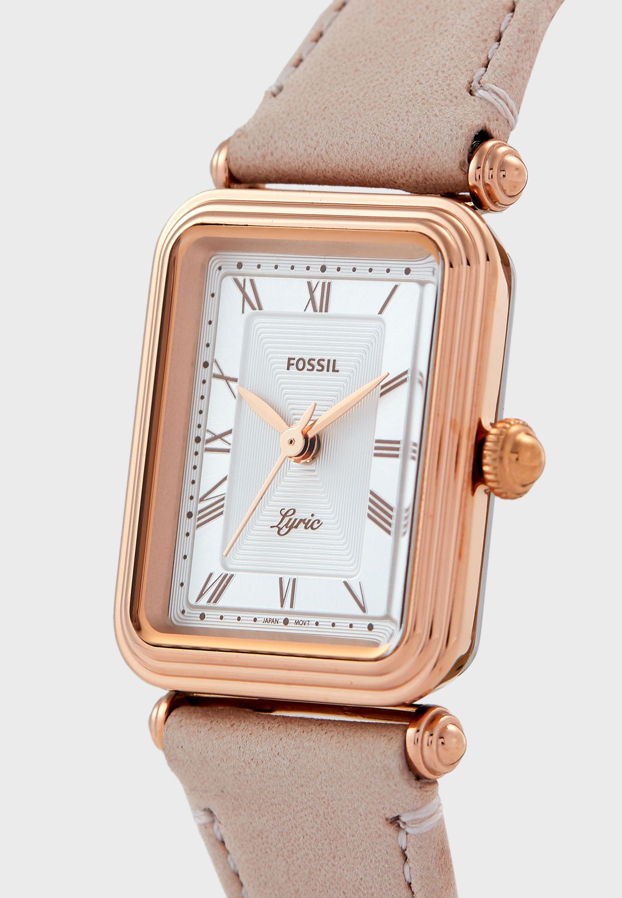 Fossil ES4718 นาฬิกาผู้หญิง Lyric Three-Hand Blush Leather Quartz Women's Watch