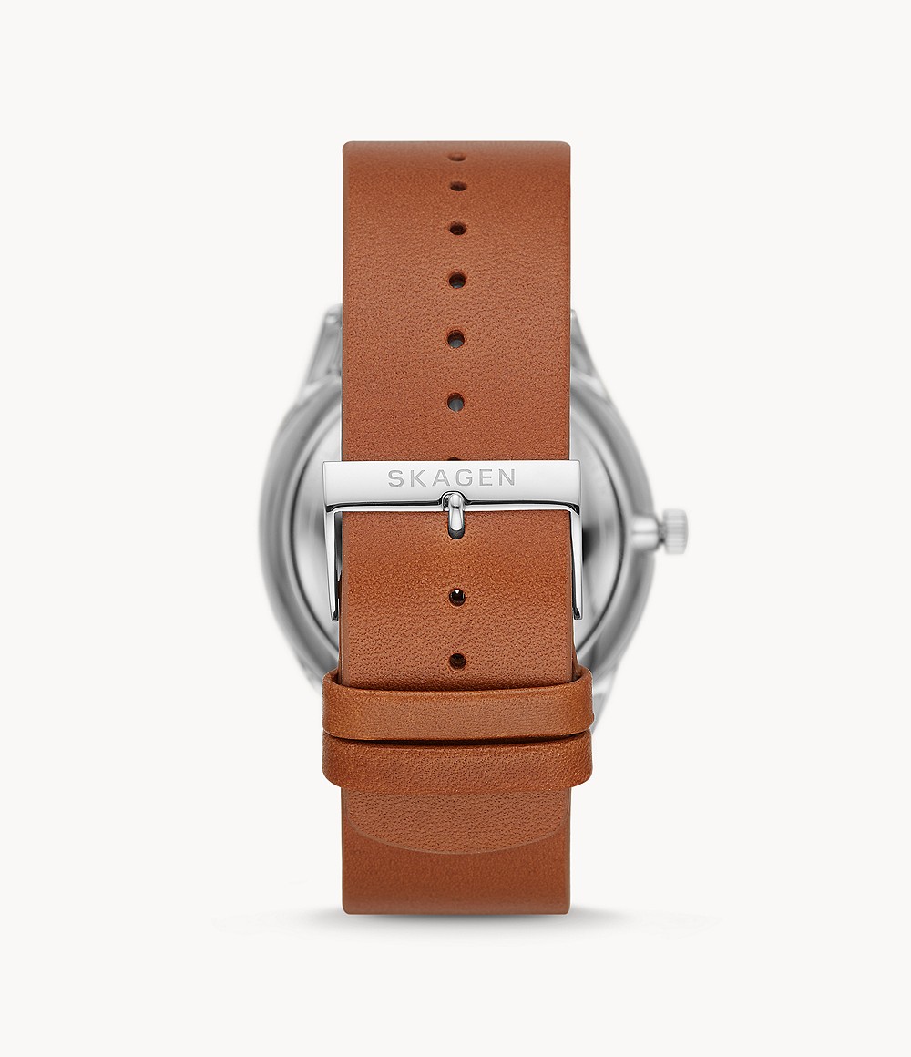 Skagen SKW6613 นาฬิกาผู้ชาย Holst Automatic Medium Brown Leather Men's Watch