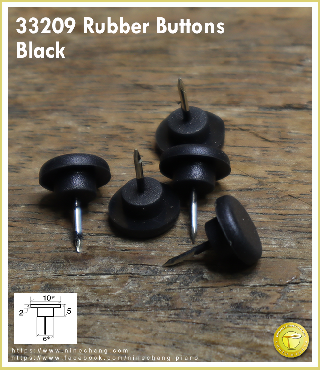 33209 Rubber Buttons Black