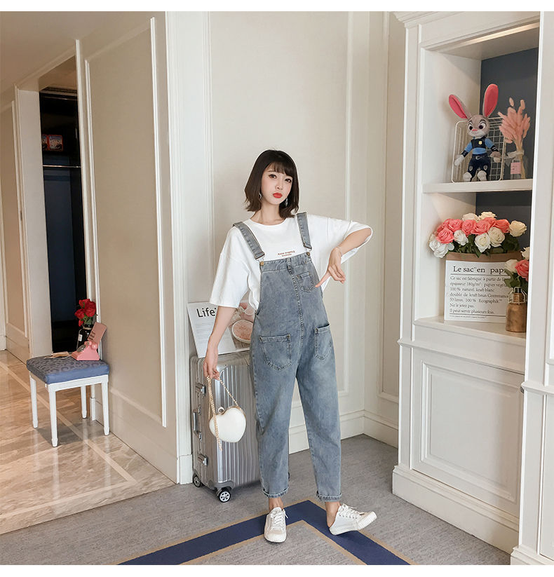 เอี๊ยมกางเกงคลุมท้อง แบบน่ารัก ผ้านิ่ม ทรงดี ปรับขนาดได้อิสระ อกฟรี ยาวฟรี S M L XL XXL