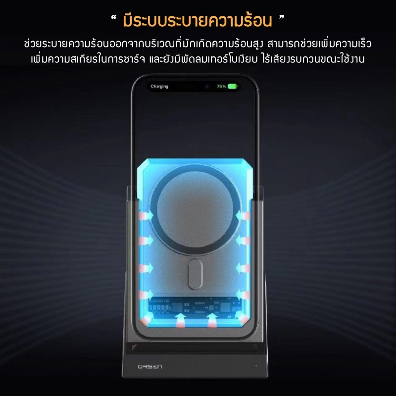 Orsen by Eloop EW54S แท่นชาร์จ 4 in 1 MULTI-FUNCTION Wireless Charging Base (พร้อมแบต EW54 10000mAh)