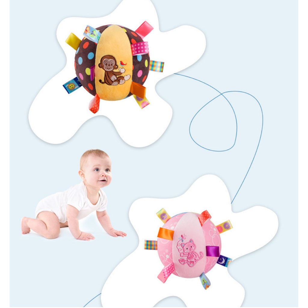 ลูกบอลผ้า ลูกบอลเขย่ามือ มีเสียง ลูกบอลเสริมพัฒนาการ