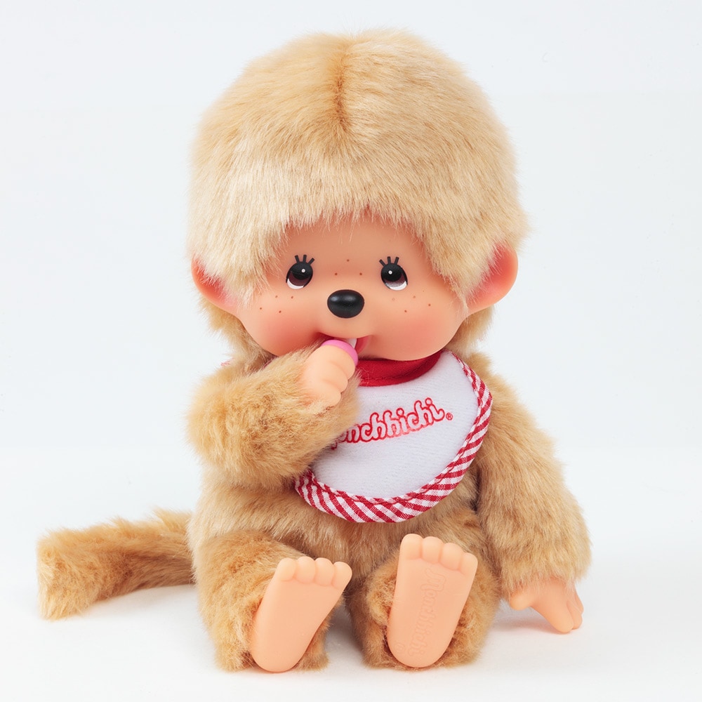 [PRE-ORDER] ตุ๊กตา ม่อนชิชิ ผู้ชาย ขนสีทอง ท่านั่ง Monchhichi Standard Sitting Beige Boy Size 18 cm モンチッチ スタンダードS ベージュ 男の子