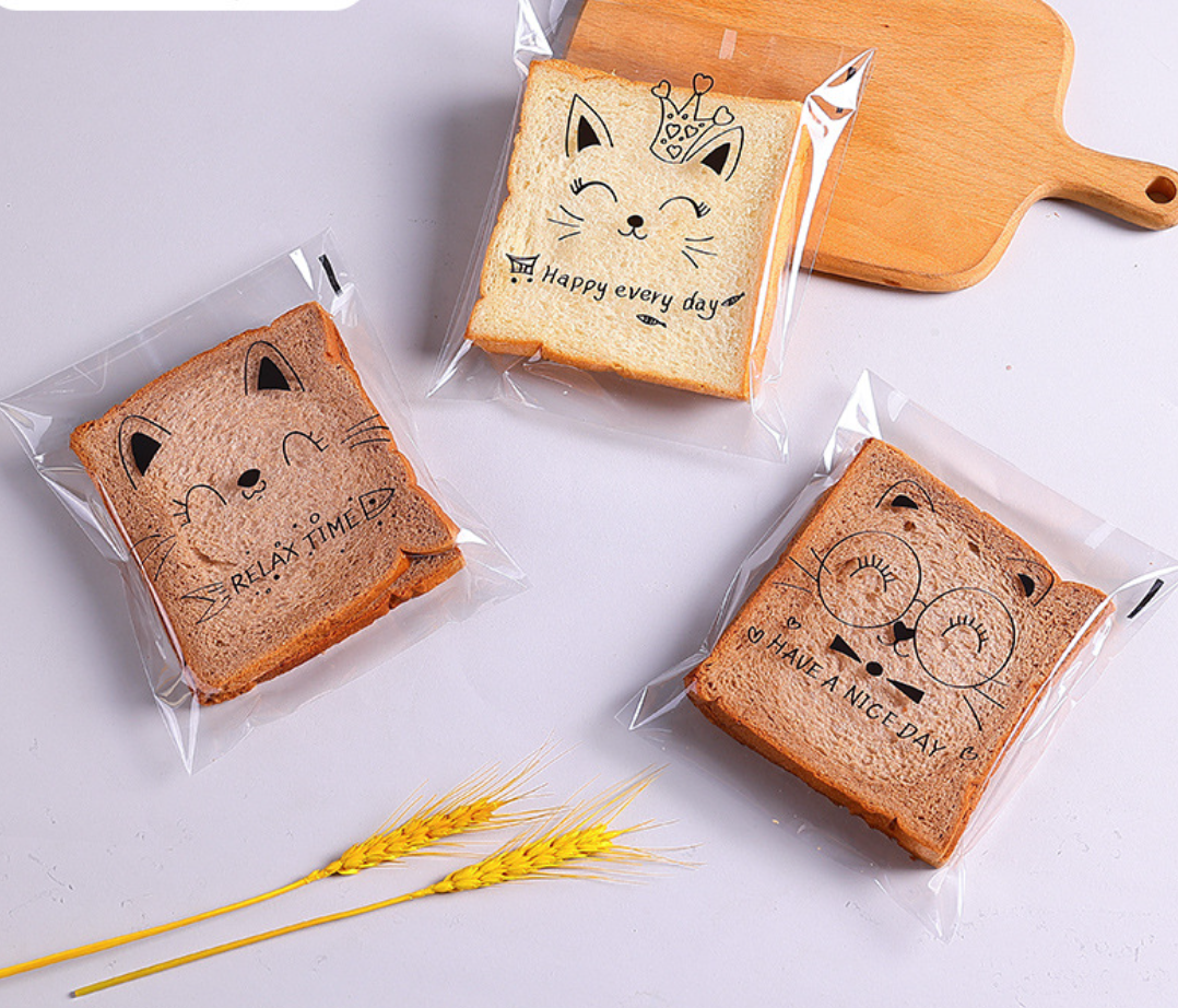 ถุงคุ๊กกี้ ฝากาว ขนาด 15x18 ซม.จำนวน 95-100 ชิ้นต่อแพ็ค