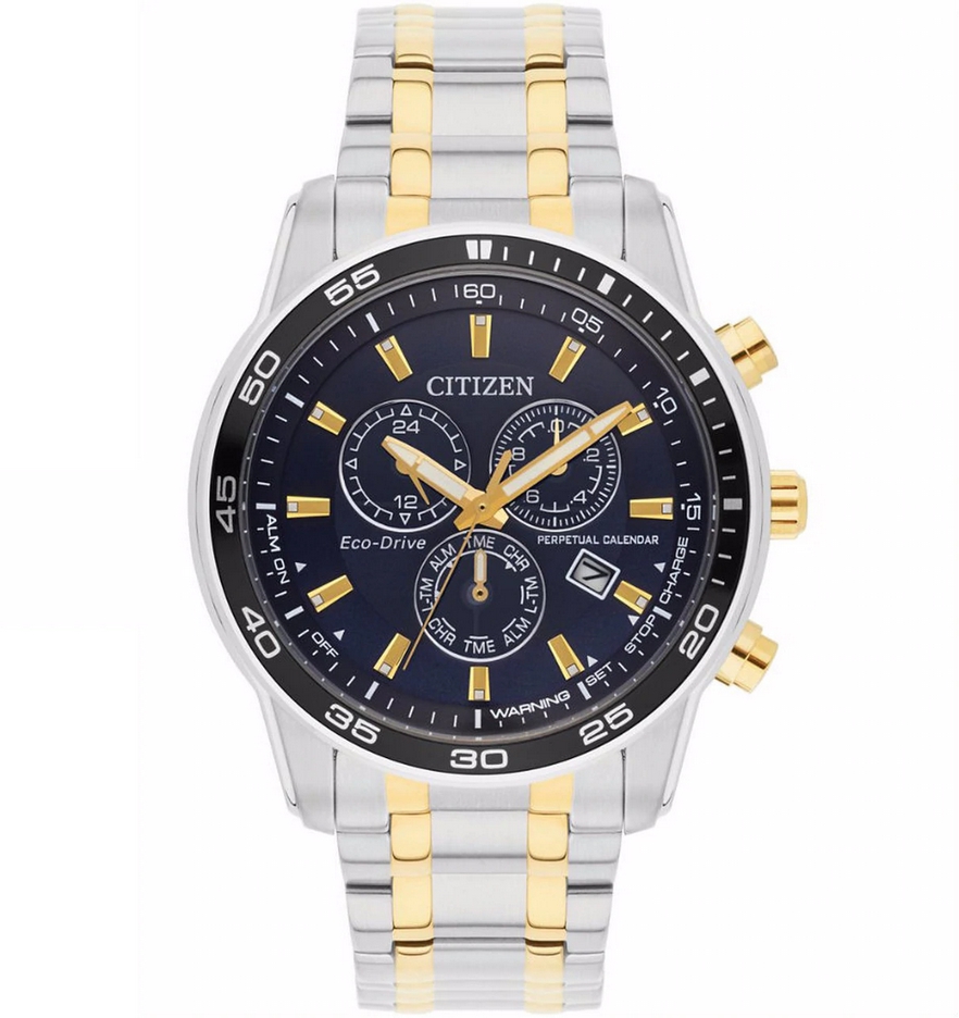 Citizen BL5514-53L นาฬิกาผู้ชาย Eco-Drive Chronograph Perpetual Calendar Alarm Men's Watch