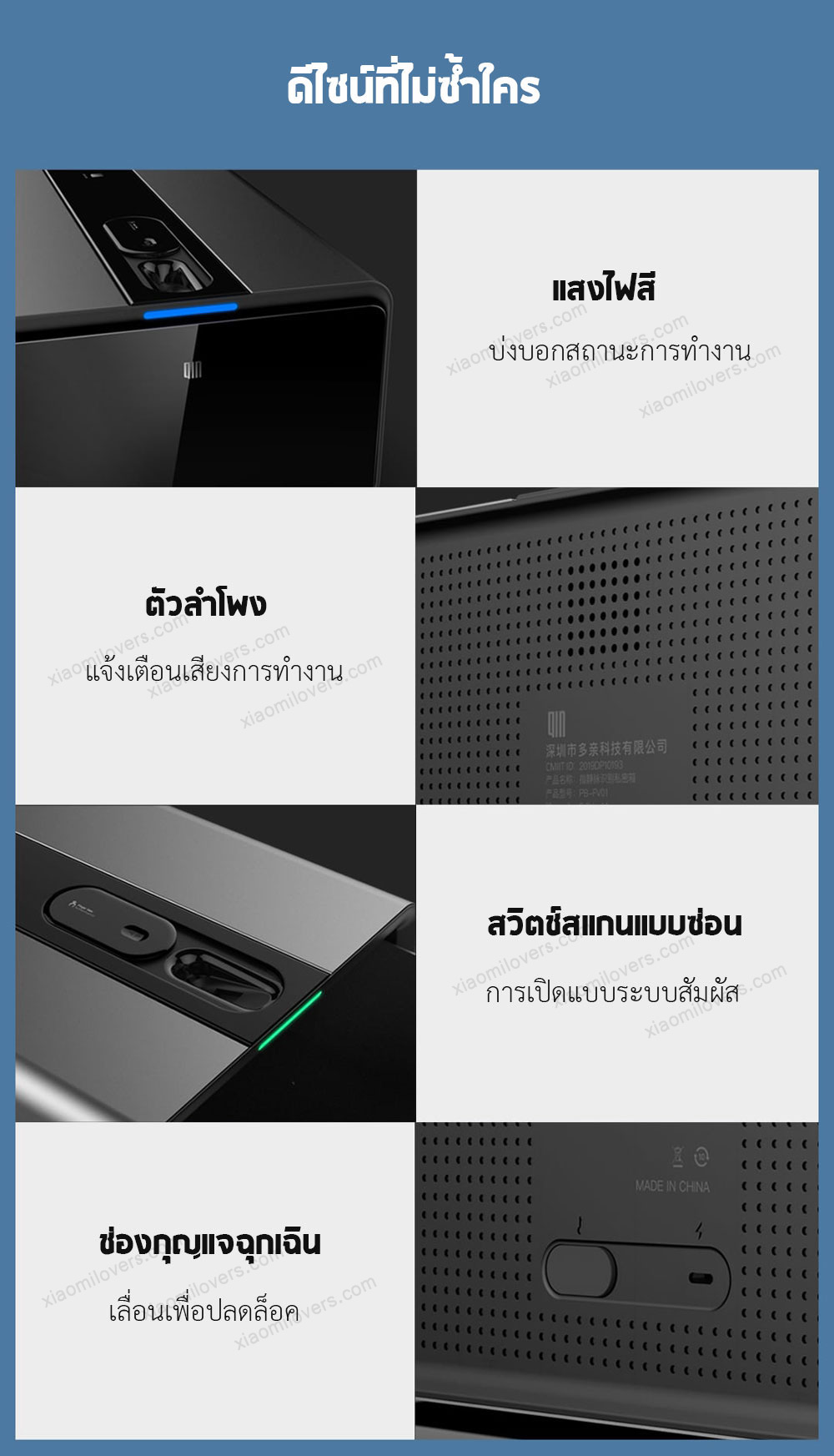 Xiaomi QIN Smart Safe Box - กล่องนิรภัยอัจฉริยะ (สีขาว บุบ มีรูป)