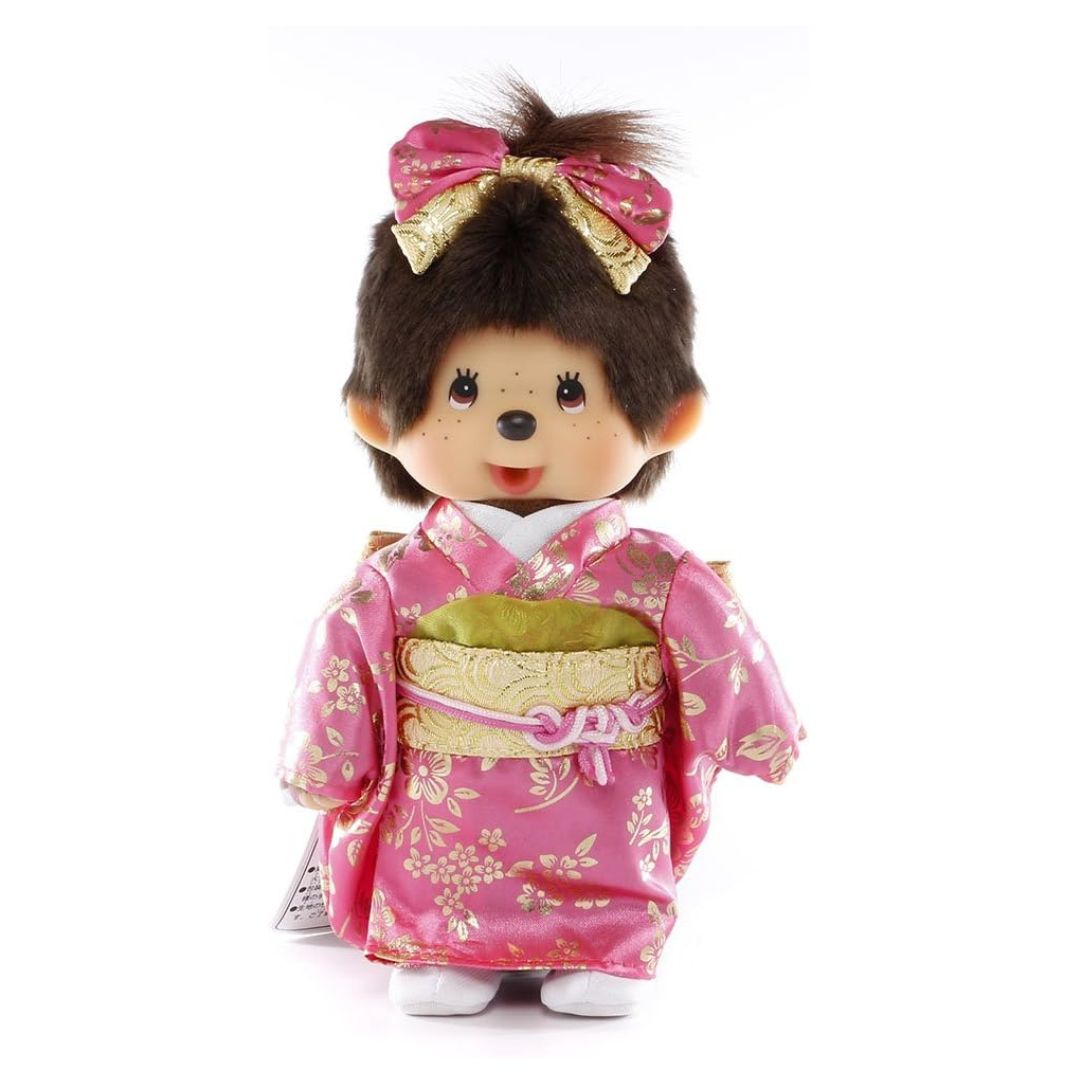 [PRE-ORDER] Monchhichi ตุ๊กตาม่อนชิชิจัง ชุดกิโมโน สีชมพู Size S H20 x W15 x D6 cm นำเข้าจากญี่ปุ่น モンチッチ 振袖モンチッチ 女の子 ぬいぐるみ 256334