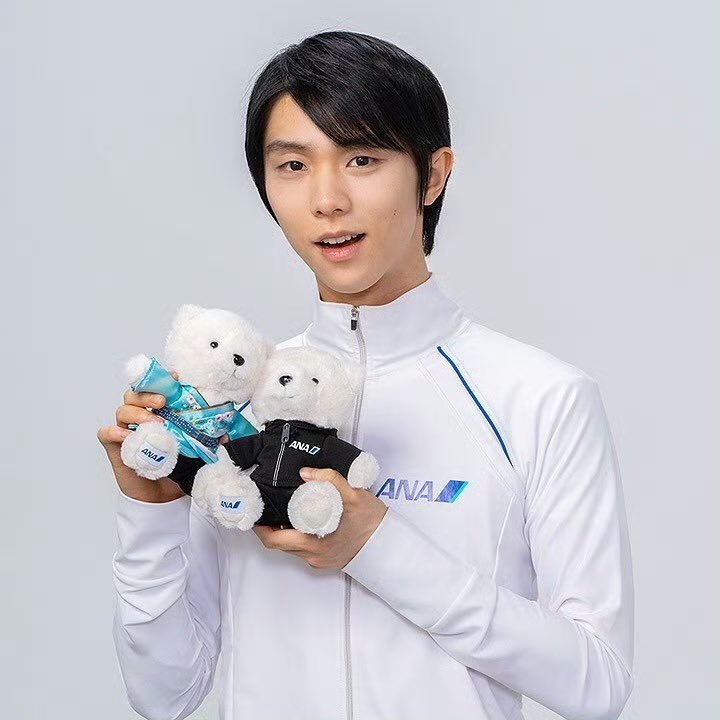 [พร้อมส่ง] ตุ๊กตาหมี ยูซุ Yuzuru Hanyu ANA Flight Yuzu Bear Heaven and Earth เซ็ท 2 ตัว ขนาด 14 x 15 x 10 cm ยูซุรุ ฮานิว 羽生結弦 ANAオリジナル フライトベア ANA YUZUセット（天と地と）