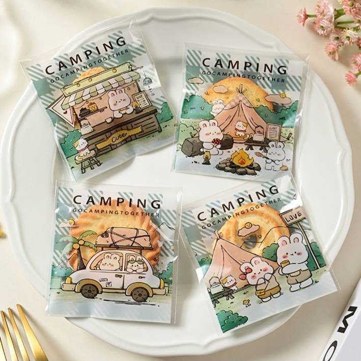 ถุงคุ๊กกี้ ฝากาว ขนาด 7x7 ซม.(ลายพิเศษสุด) จำนวน 95-100 ชิ้นต่อแพ็ค ชุดที่ 3/3