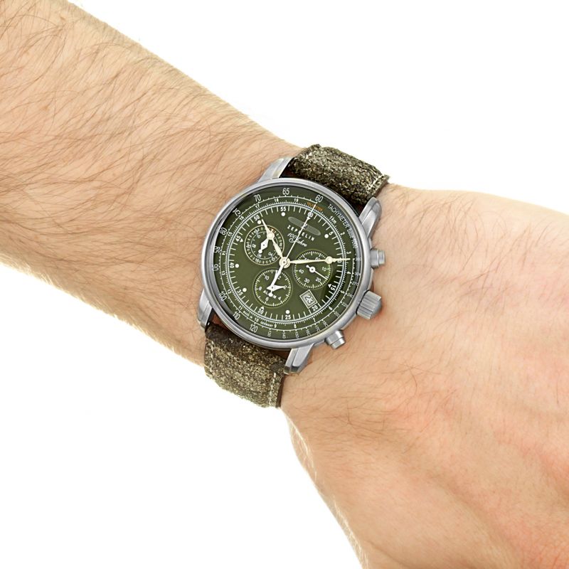 Zeppelin 8680-4 นาฬิกาผู้ชาย Series 100 Years Chronograph Quartz Men's Watch Made In Germany