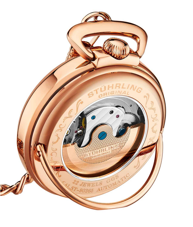 Stuhrling Original 991.03 นาฬิกาพก Mechanical Vintage Stainless Steel Pocket Watch