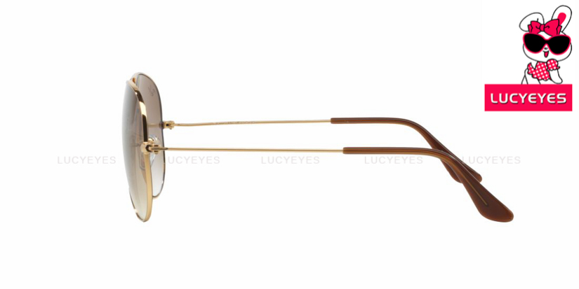 RAYBAN RB3025 001/51 AVIATOR Size 55,58,62 กรอบทอง เลนส์น้ำตาลไล่สี 3