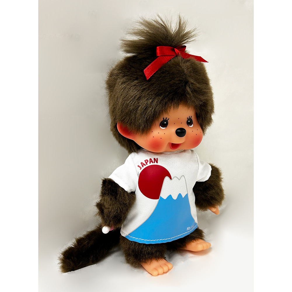 [พร้อมส่ง] ตุ๊กตา ม่อนชิชิ ภูเขาไฟฟูจิ Size S ม่อนชิชิจัง Monchhichi Mt. Fuji Girl 12 x 8 x 19 cm นำเข้าจากญี่ปุ่น ご当地モンチッチ 富士山Tシャツ S IPM-55