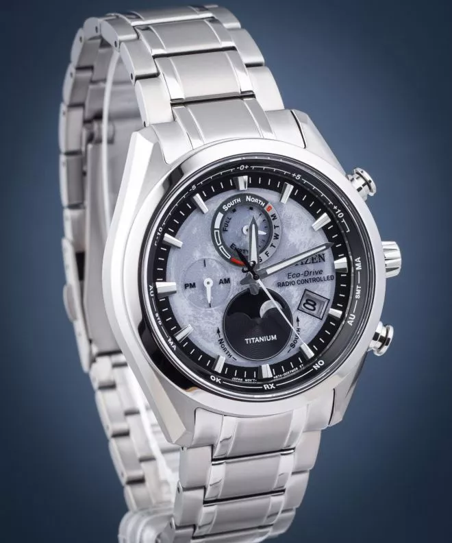 Citizen BY1010-81H นาฬิกาผู้ชาย Eco-Drive Tsuki-yomi Radio-Controlled Men's Watch