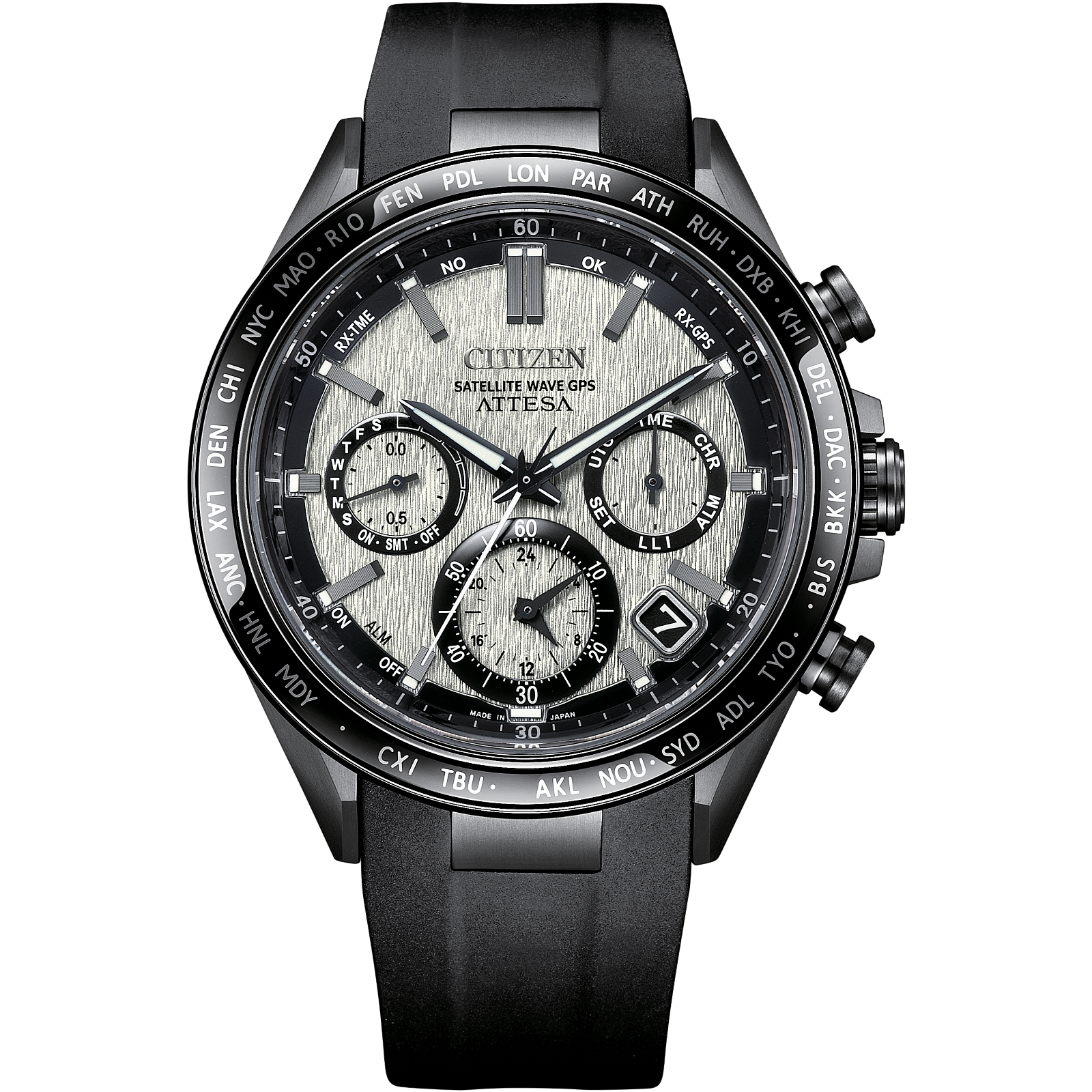 Citizen CC4055-14H นาฬิกาผู้ชาย Eco-Drive Attesa Satellite GPS Timekeeping Men's Watch
