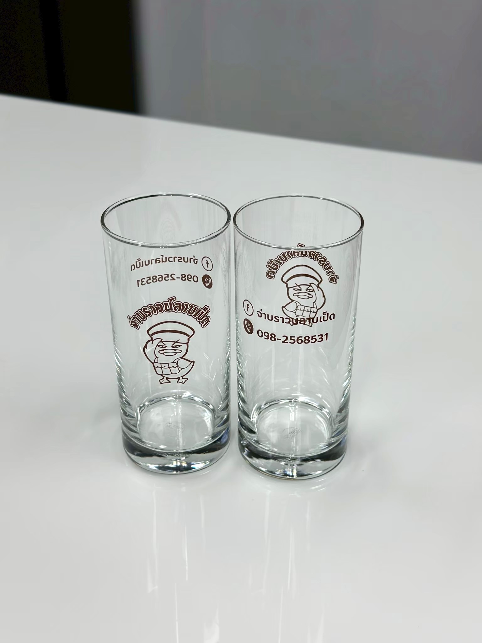 ผลงาน แก้วแตกพิมพ์โลโก้