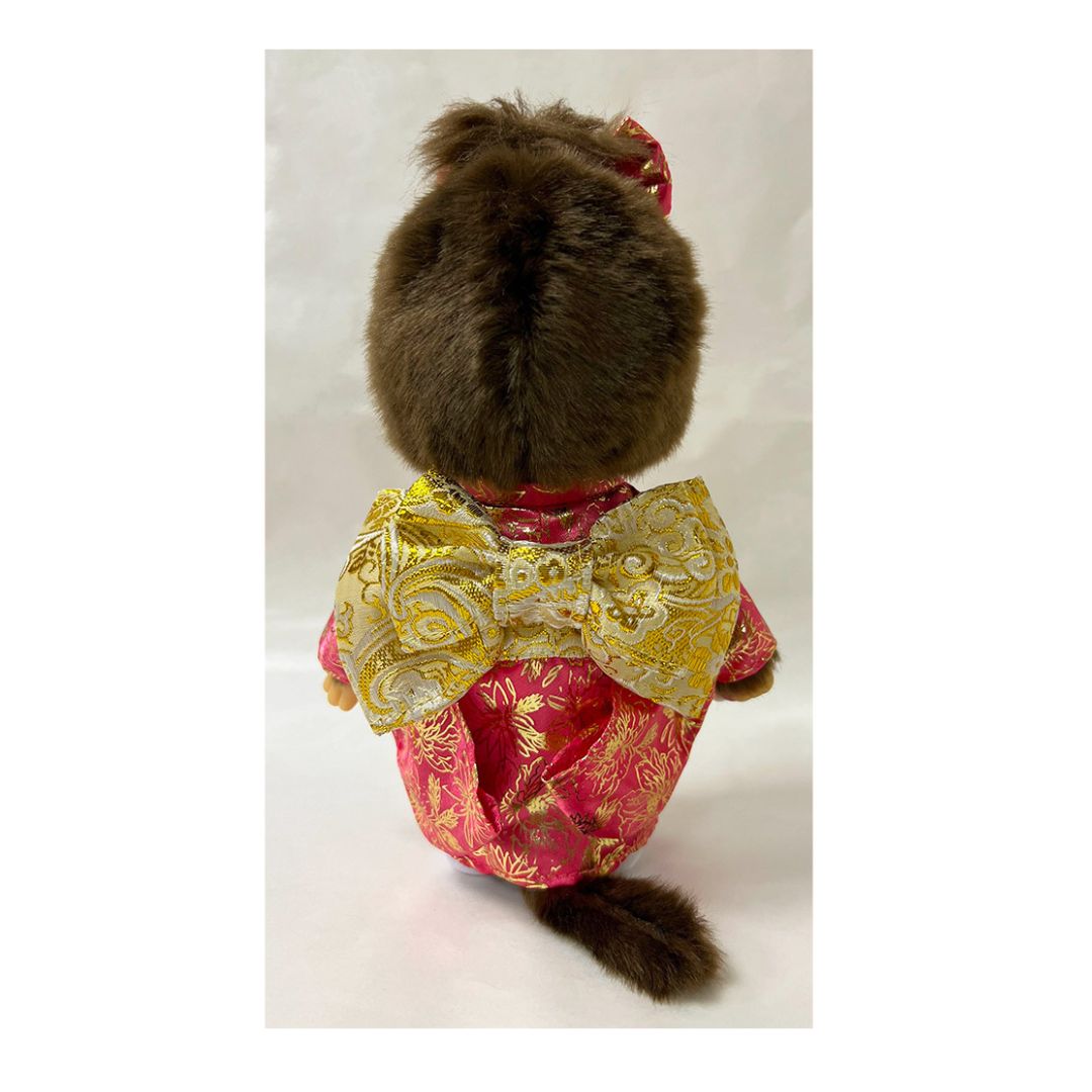 [PRE-ORDER] ตุ๊กตา ม่อนชิชิ ชุดกิโมโน ฟุริโซเดะ สีชมพู Size S H20 x W15 x D6 cm Furisode Monchhichi S girl นำเข้าจากญี่ปุ่น 振袖モンチッチ S 女の子