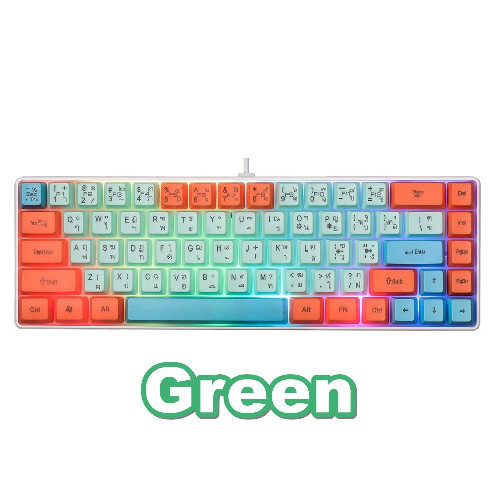 คีย์บอร์ดเกมมิ่ง Neolution E-Sport Candy Blue Orange Green (ENG/TH)