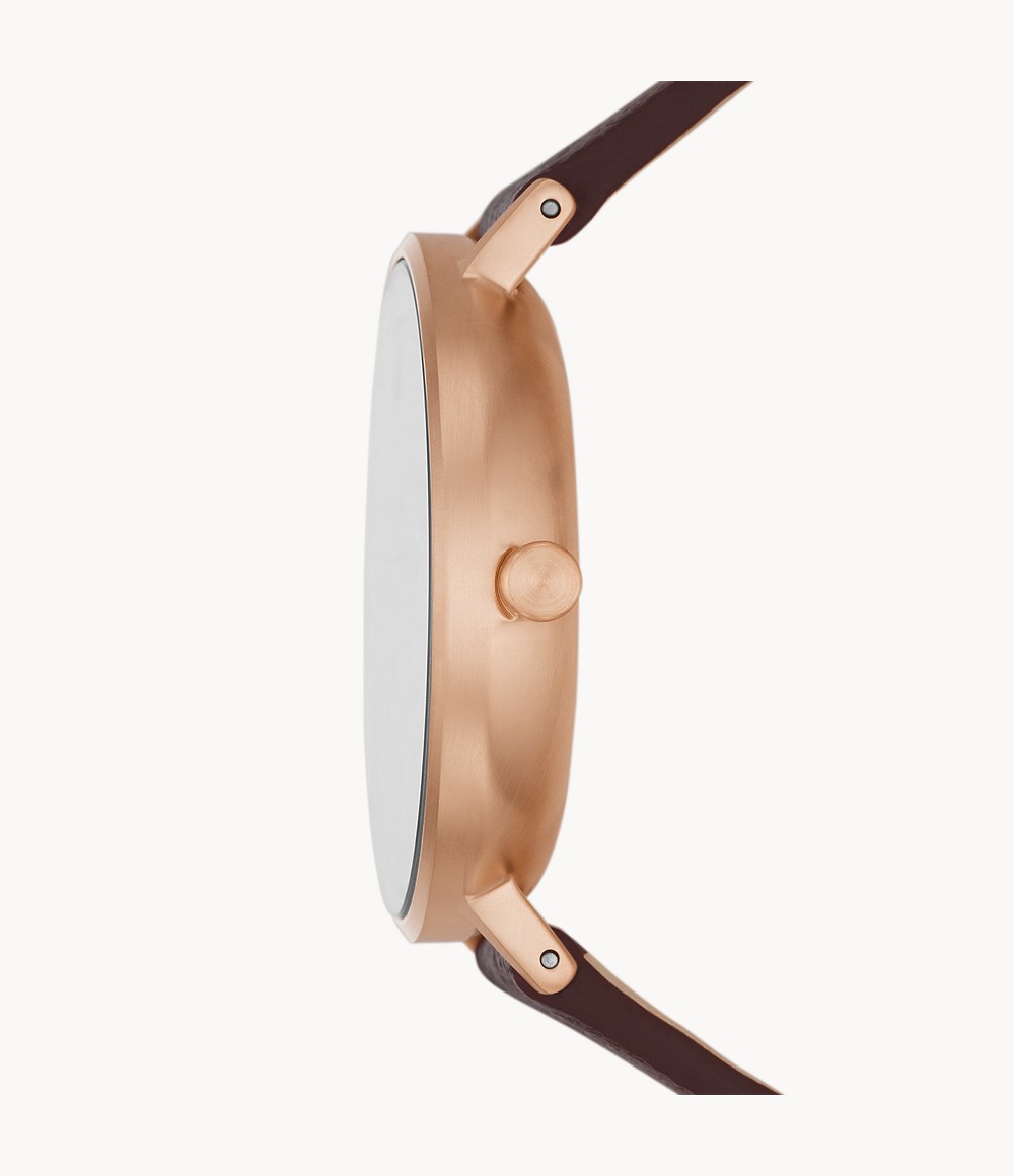 Skagen SKW2971 นาฬิกาผู้หญิง Aaren Naturals Wine Strap Quartz Women's Watch