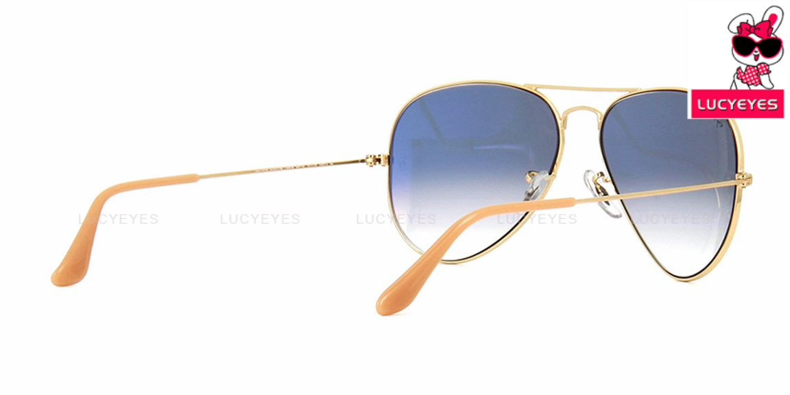 RAYBAN RB3025 001/3F AVIATOR Size 58,62 กรอบทอง เลนส์ฟ้าไล่สี 5