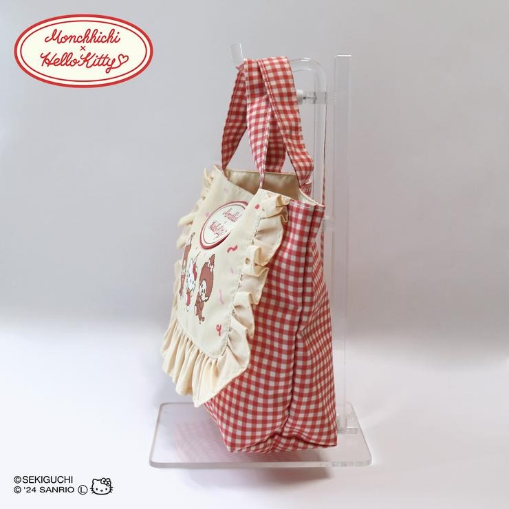 [PRE-ORDER] Monchhichi x Hello Kitty Mini Tote Bag กระเป๋ามินิ ม่อนชิชิ x คิตตี้ ครบรอบ 50 ปี สีแดง Red 301 レディース ミニトートバッグ（サンリオキャラクターズ×モンチッチ）