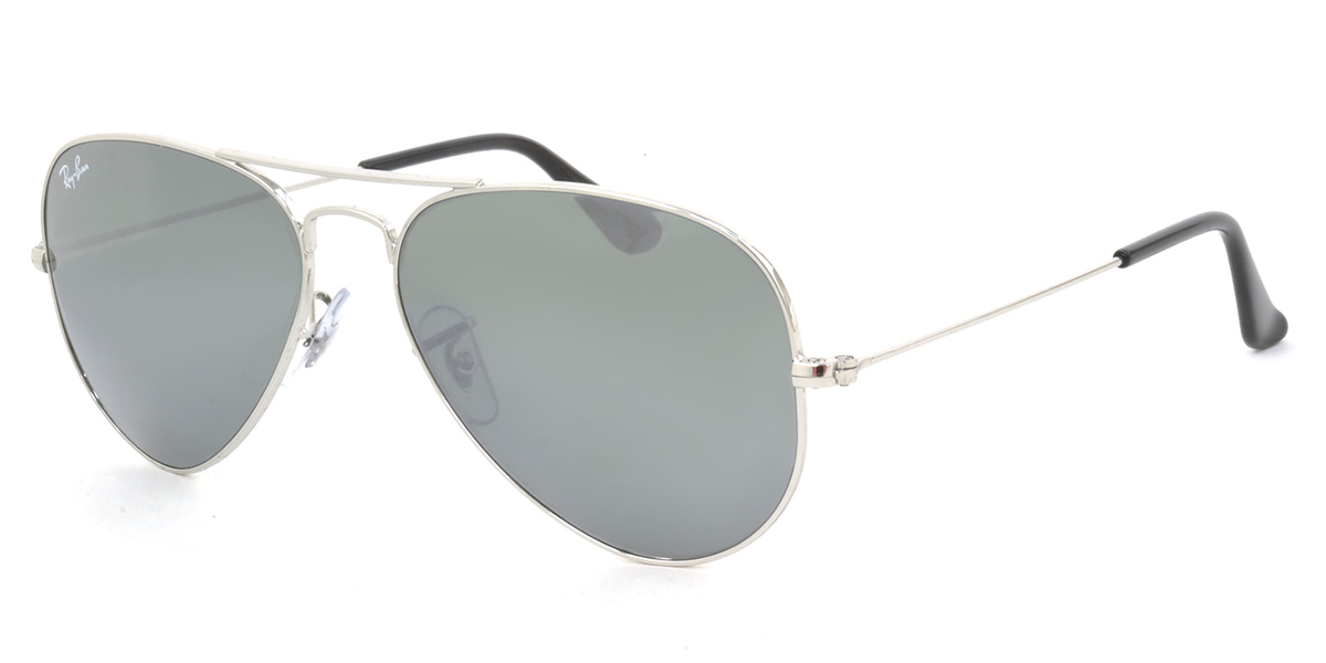 RAYBAN RB3025 W3277 AVIATOR Size 58 กรอบเงินเงา เลนส์ปรอทเงิน