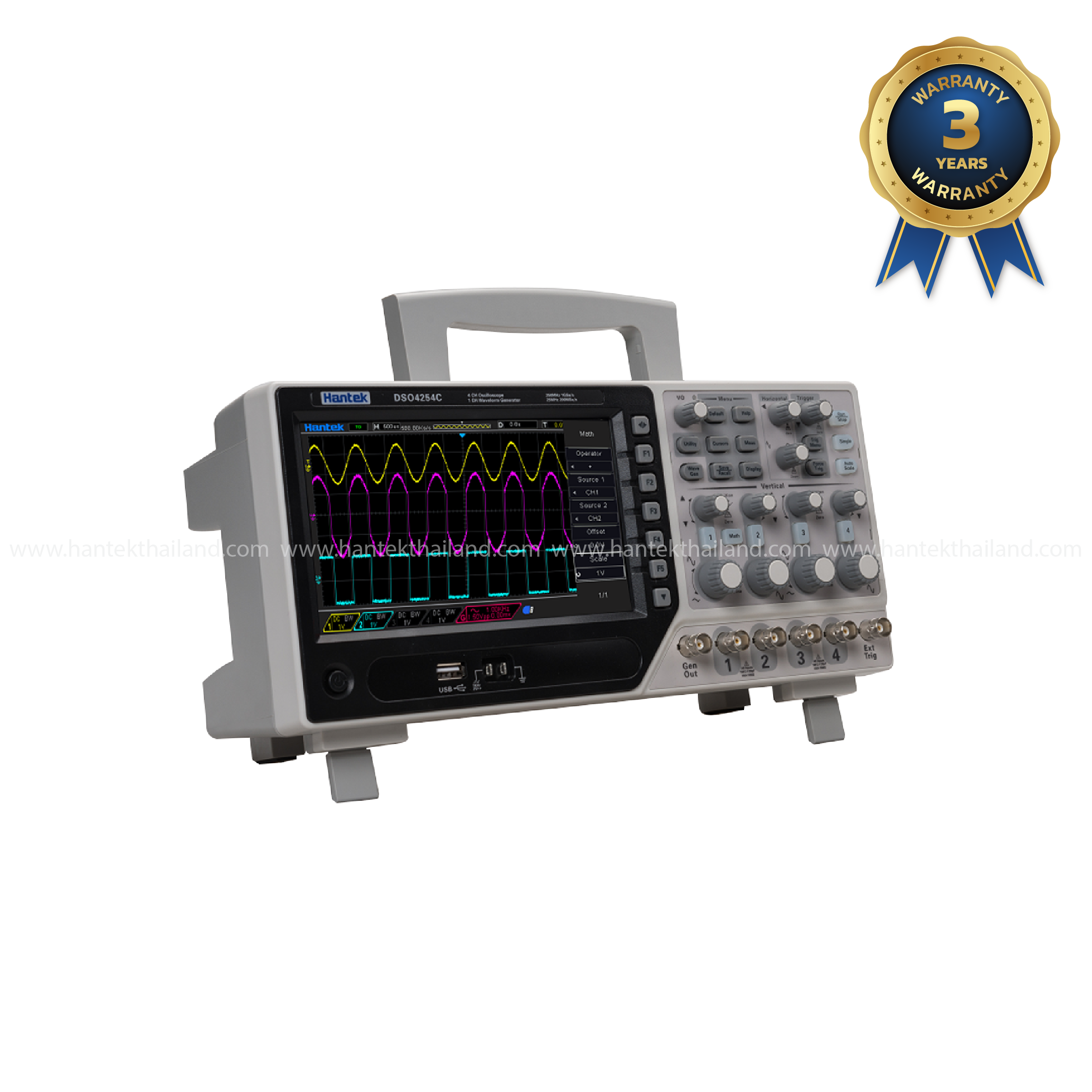 Hantek DSO4254C ออสซิลโลสโคปแบบตั้งโต๊ะขนาด 250 MHz 4 ช่อง + ฟังก์ชันเจนเนอร์เรเตอร์