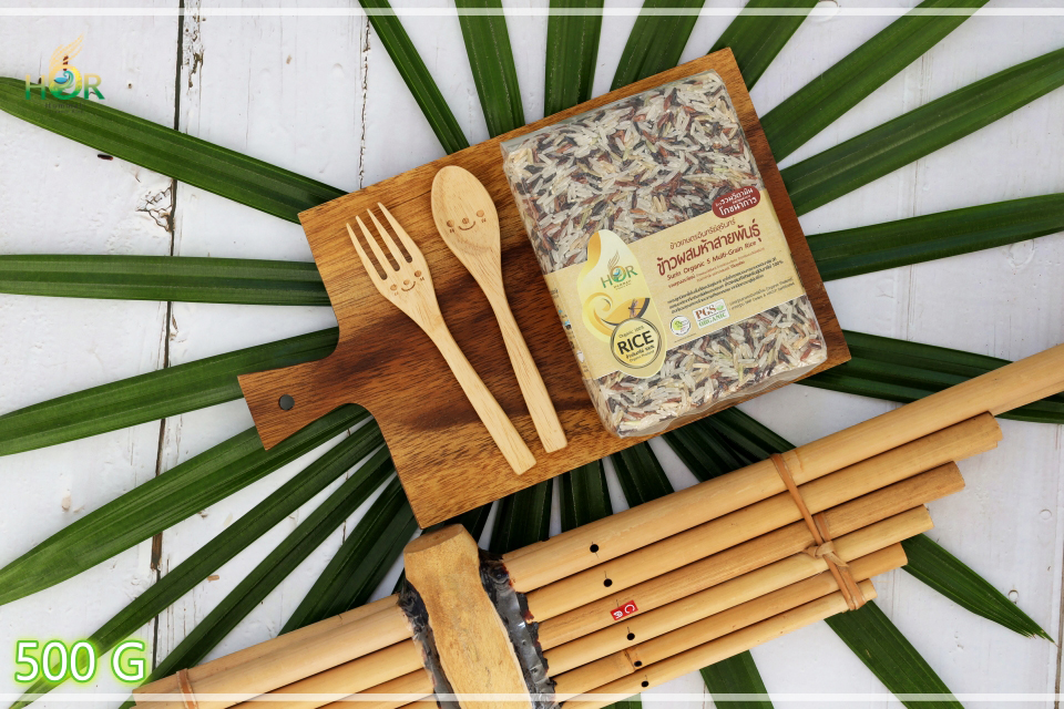 ข้าวปลอดสารผสมห้าสายพันธุ์ 500 g ข้าวเพื่อสุขภาพผสมห้าสายพันธุ์ 500g ข้าวปลอดสารเคมีผสมห้าสายพันธุ์ 500g ข้าวสุขภาพผสมห้าสายพันธุ์ 500g ข้าว 5 สายพันธุ์ Surin Organic 5 Multi-Grain Rice (Small Size 500 g) 500 กรัม