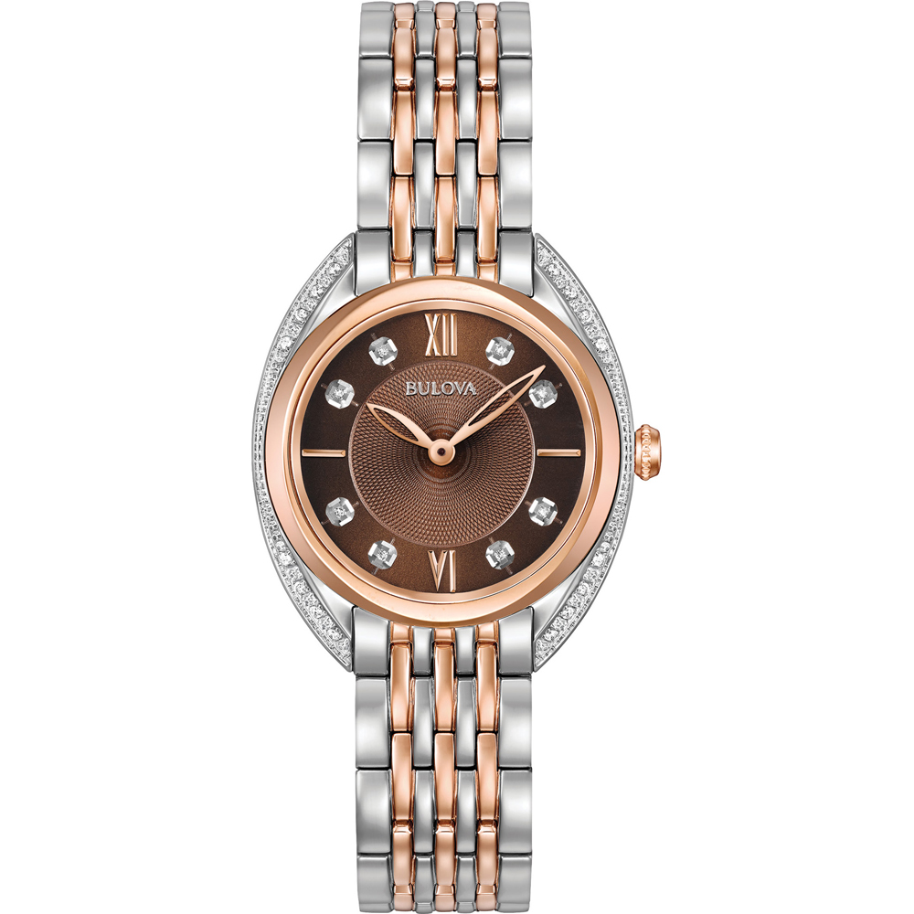 Bulova 98R230 นาฬิาผู้หญิง Classic Quartz 24 Diamonds Women's Watch