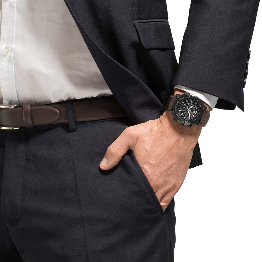 Citizen CB5865-15E นาฬิกาผู้ชาย Eco-Drive Promaster Sky Radio Controlled Chronograph Perpetual World Time Men's Watch