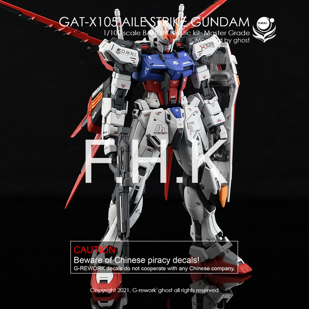 G-REWORK CUSTOM DECAL MG 1/100 GAT-X105 AILE STRIKE GUNDAM