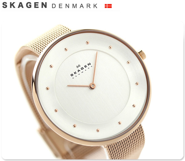 Skagen SKW2142 นาฬิกาผู้หญิง Skagen รุ่น SKW2142, Rose Gold-Tone Mesh Bracelet Women's Watch