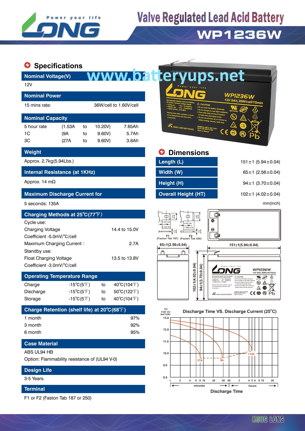 12V 9AH LONG