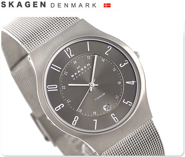 Skagen 233XLTTM นาฬิกาผู้ชาย Skagen รุ่น 233XLTTM, Gunmetal Grey Dial Titanium Case Men's Watch