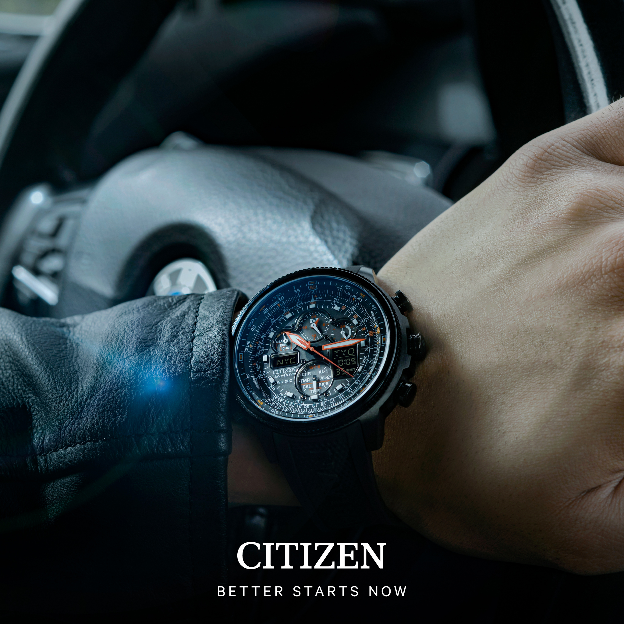 Citizen JY8035-04E นาฬิกาผู้ชาย Eco-Drive Promaster Navihawk A-T Chrono Men's Watch