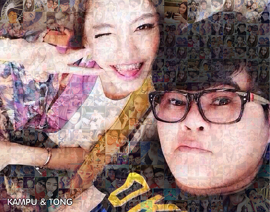 Mosaic Photo ขนาด16x20 นิ้ว กรอบลอยด้าน