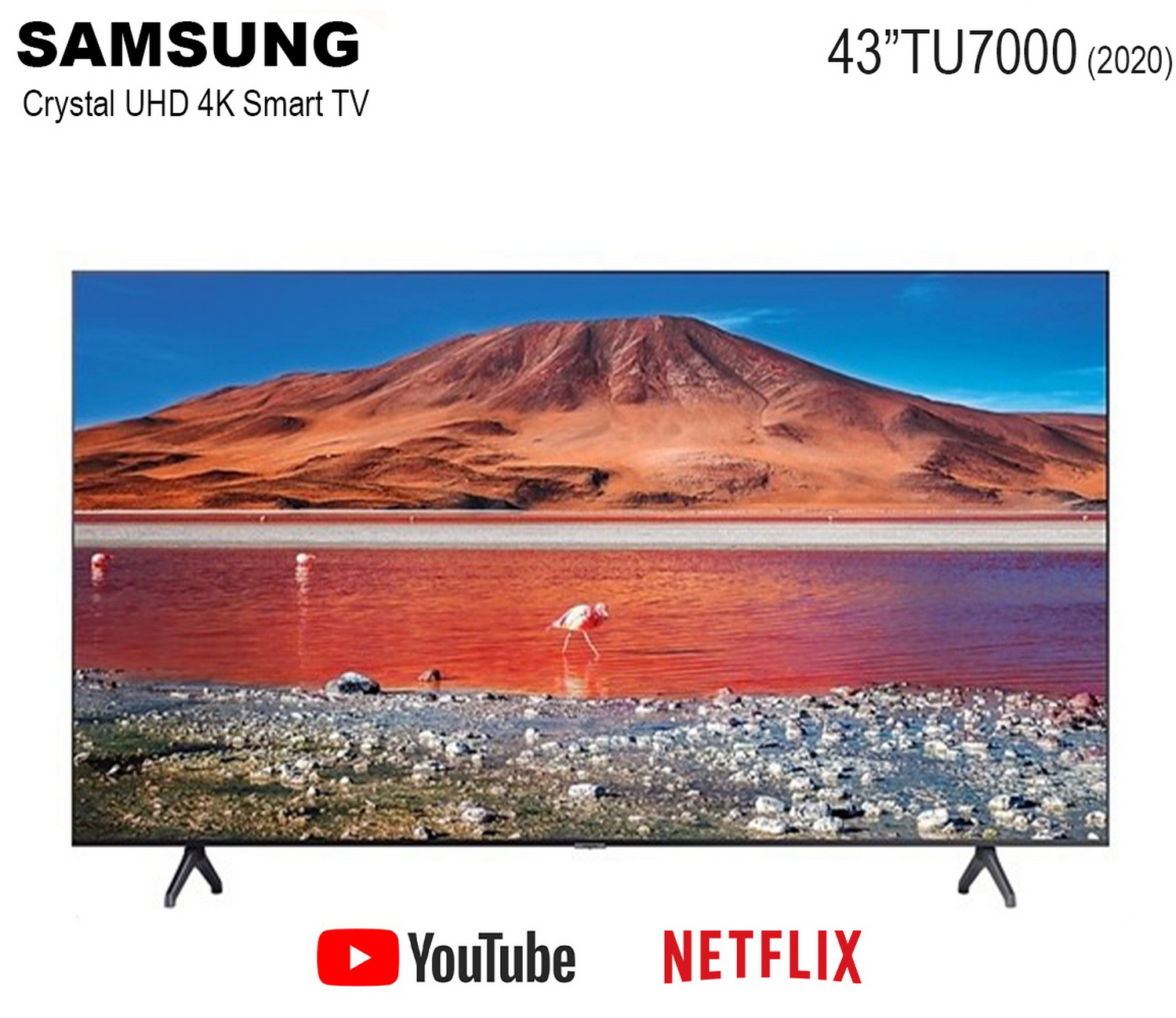 TV 43" Samsung 4k, Smart UA43TU7000KXXT