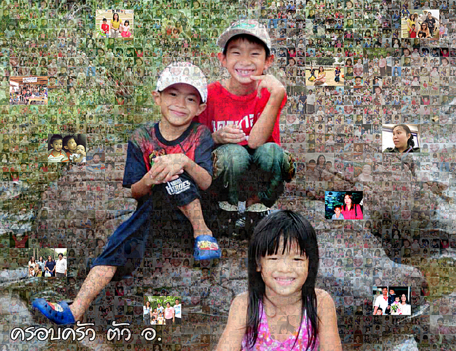 Mosaic Photo ขนาด20x24 นิ้ว กรอบลอยด้าน
