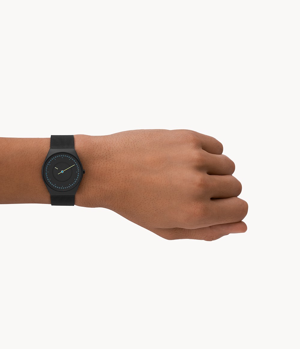 Skagen SKW6874 นาฬิกาผู้ชาย Grenen Solar Halo Midnight Stainless Steel Mesh Men's Watch