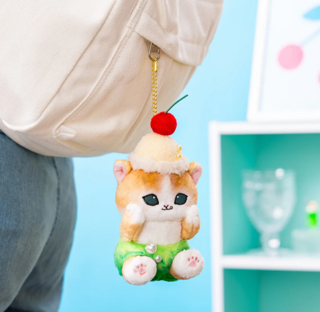 [PRE-ORDER] พวงกุญแจ ตุ๊กตา แมวโมฟุ ครีมโซดา Mofusand Cream Soda Cat Mascot mofusand ダイナー マスコット(クリームソーダにゃん)