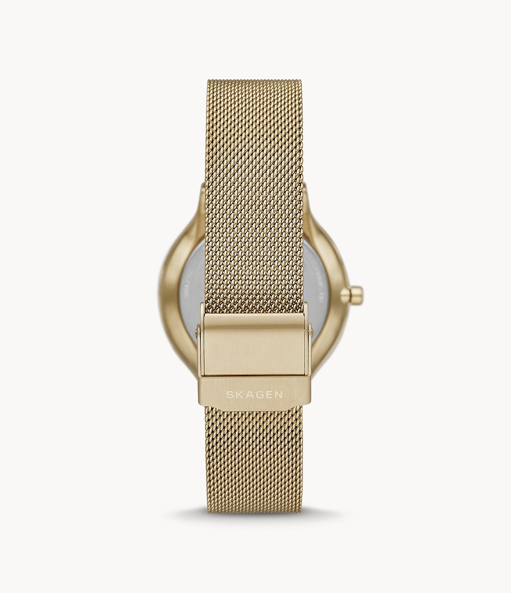 Skagen SKW1148 นาฬิกาผู้หญิง Skagen รุ่น SKW2837, Freja Two-Hand Gold-Tone + Box Set Quartz Women's Watch