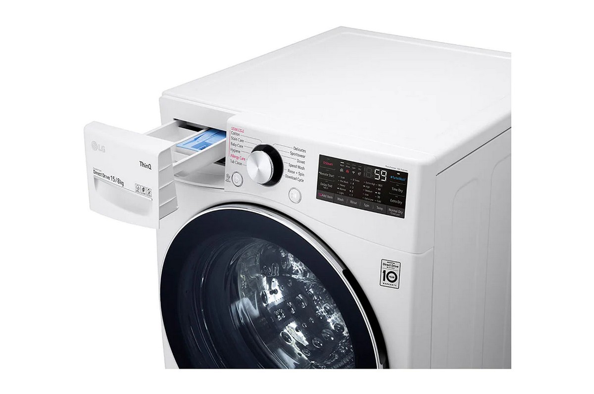 [ผ่อน0%10ด] LG เครื่องซักผ้าฝาหน้า F2515RTPW ระบบ AI DD™ 15 kg/อบ 8 kg พร้อม Smart WI-FI control (ชลบุรีส่งฟรี)