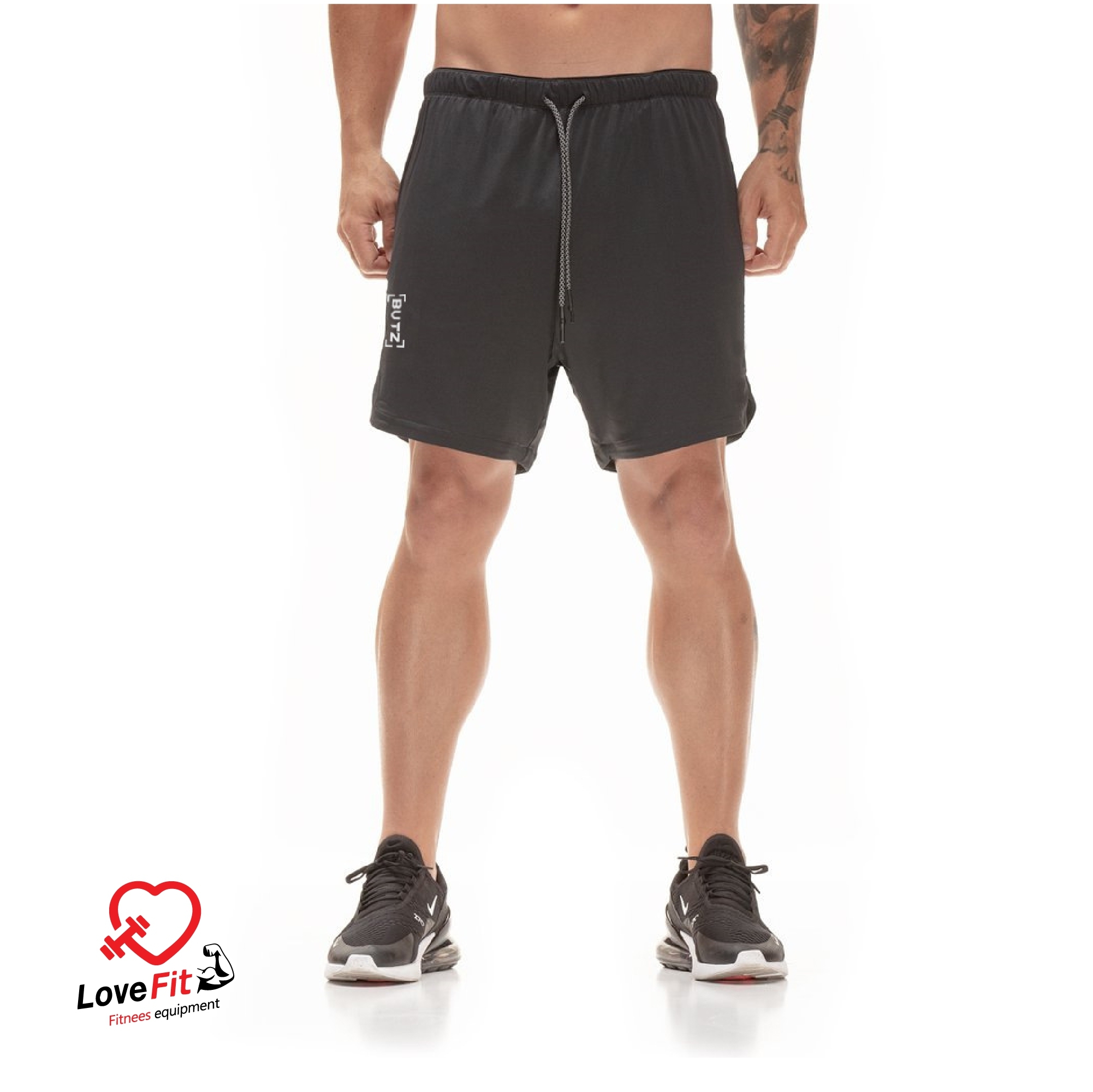 กางเกงออกกำลังกายผู้ชายขาสั้น กางเกงวิ่งชาย 2in1 มีซับในและช่องใส่ของในตัว ใส่สบายทรงสวย