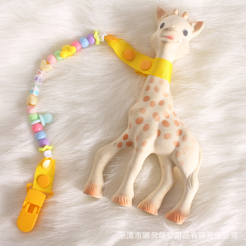 สายคล้องยางกัด ลายลูกปัดเบบี้ ลายเลิฟ สายคล้องกันหล่น