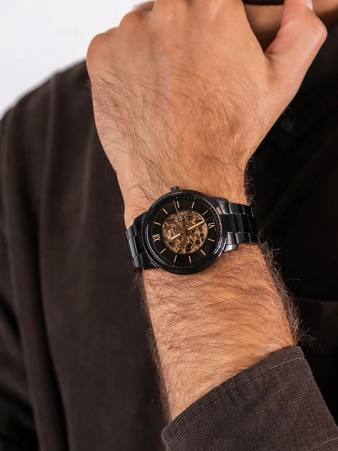 Fossil ME3183 นาฬิกาผู้ชาย Neutra Automatic Black Men's Watch