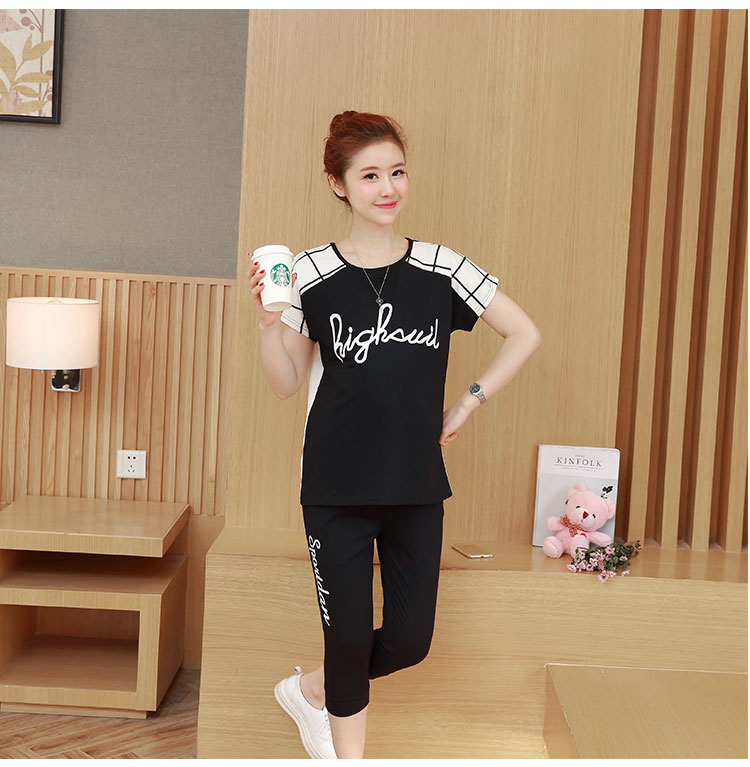 ชุดเสื้อคลุมท้อง+กางเกง 5ส่วน ลายสวย มีผ้าพยุงครรภ์ ปรับขนาดครรภ์ได้ สีดำ M,L,XL,XXL